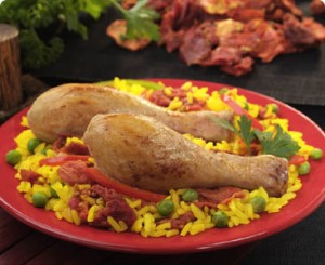 Paella con pollo